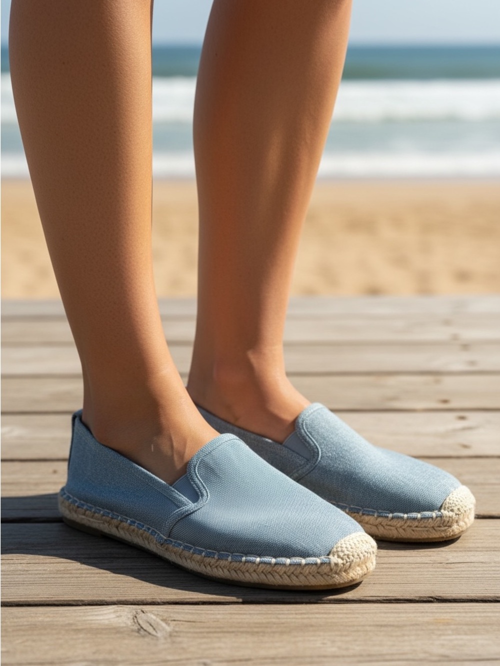 Old Navy Light Blue Canvas Slip-On Espadrilles